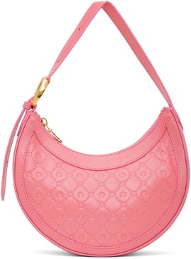 Pink Embossed Leather Mini Eclips Bag