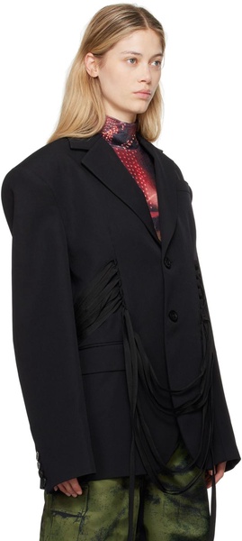 Black 'The Lace-Up Suit' Blazer