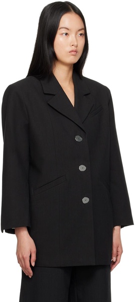 single-breasted shoulder-pads blazer