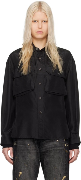 Black Oversized Pocket Shirt