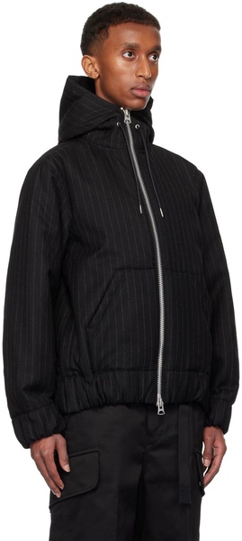 Black Chalk Stripe Hoodie