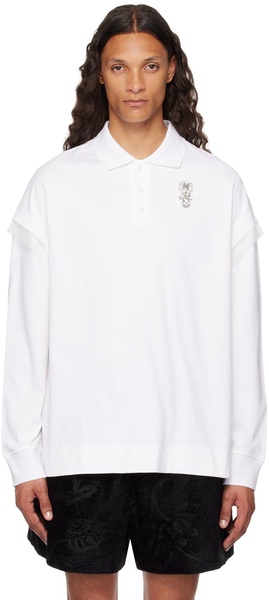 White Embellished Polo