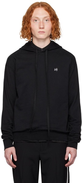 Black Embroidered Hoodie