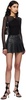 Black Laminated Denim Miniskirt