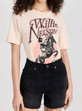 women willie nelson route 66 weekend tee in sand