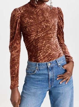 althea turtleneck top in sienna