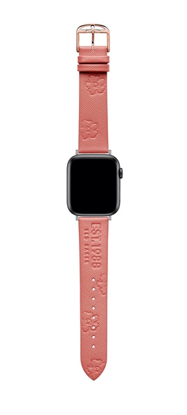 Ted Baker Coral Saffiano Leather Strap Logo & Magnolias for Apple Watch® (Model: BKS42S209B0)