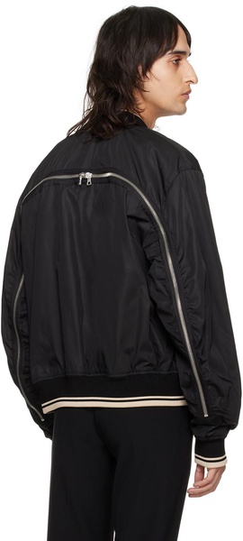 Black Zip Bomber Jacket