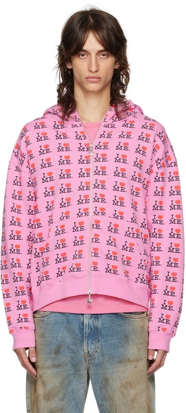 Pink 'I Heart Me' Butterfly Zip Hoodie