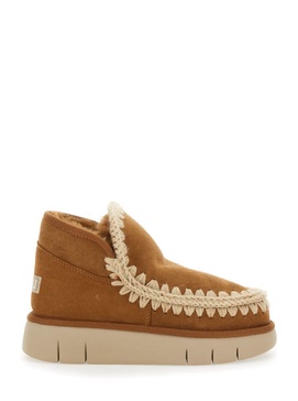 'Eskimo' Brown Slip-On Boots With Rear Logo In Suede Woman