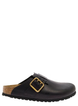 'Boston Bold' Black Mules With Maxi Buckle