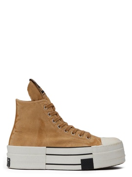 'DBL DRKSTAR HI' Blonde High Top Sneakers in Overdyed Canvas Woman