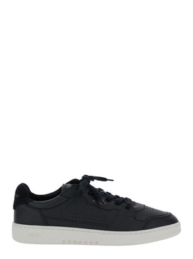 'dice Lo' Black Low Top Sneakers With Laminated Logo In Leather And Suede Man