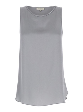 Antonelli Crewneck Sleeveless Satin Top