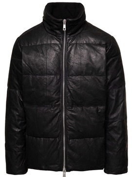 Giorgio Brato High-Neck Zipped Leather Down Jacket