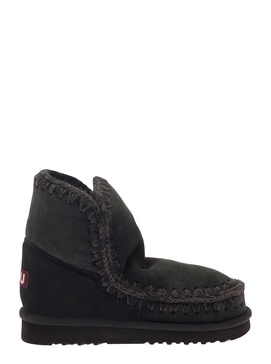 'Eskimo' Black Boots with Rear Logo Application in Suede Woman