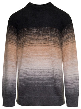 Multicolor Crewneck Sweater in Mohair Blend Man