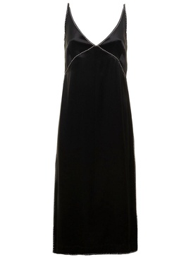 Dries Van Noten Sequin Embellished Satin Slip Dress