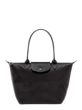 'Le Pliage Xtra M' Black Tote Bag With Embossed Logo In Leather Woman