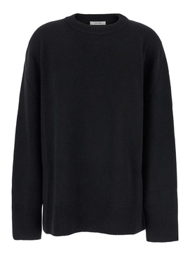 'Sibem' Black Crewneck Sweater in Wool and Cashmere Woman