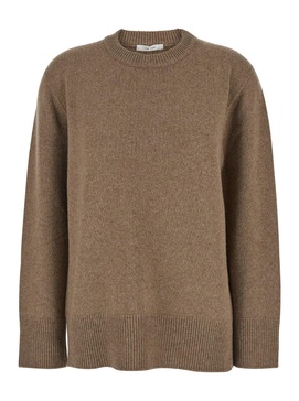 'Hibem' Beige Crewneck Sweater in Cashmere Woman