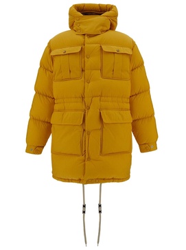 'Pentaflake' Mustard Yellow Down Parka Jacket with Moncler x Palm Angels in Polyamide Man