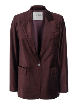 cotton viscose stretch velvet jacket