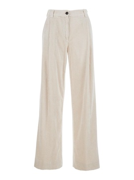 'Rimini' Beige Palazzo Pants in Corduroy Woman