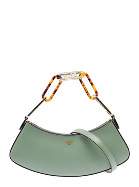 Fendi O'Lock Swing Handbag in Green Leather Woman