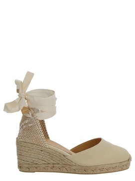 'Carina' White Canvas Closed-Toe Espadrilles Woman