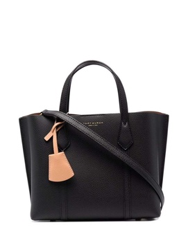 'Perry' Small Black Tote Bag With Removable Shoulder Strap In Grainy Leather Woman Tory Burch