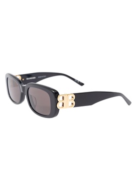 'Dynasty 0310SK' Black Rectangular Sunglasses with BB Logo Detail in Acetate Woman