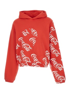 Red Hoodie Erl x Coca Cola in Cotton Man