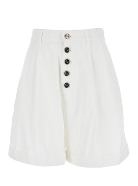 White Bermuda Shorts in Cotton Woman