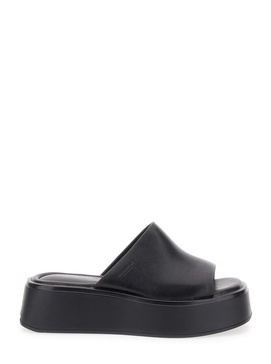 'Courtney' Black Sandals with Chunky Platform in Leather Woman