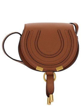 'Nano Marcie' Brown Leather Saddle Bag Woman