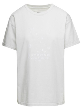 White T-shirt With Printed Logo On The Front In Cotton Woman