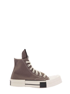 'Turbodrk' Dark Grey High-Top Sneakers with Chunky Sole in Canvas Woman