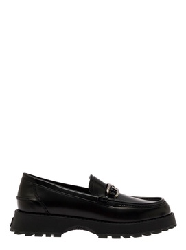 'Fendi O'Lock' Black Loafers with Platform in Leather Man