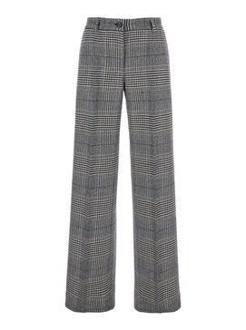 Grey Flared Pants With High Waist In Wool And Cashmere Woman