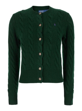 Pony Embroidered Cable-knit Cardigan Polo Ralph Lauren