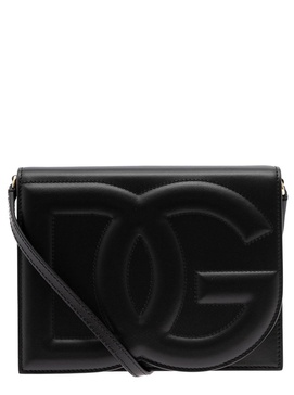 Dolce & Gabbana Logo Embossed Foldover Top Crossbody Bag