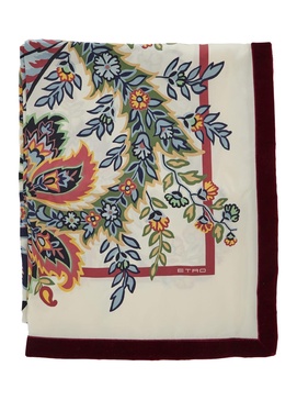 'boheme' Multicolor Scarf With Floreal Motif In Silk Woman