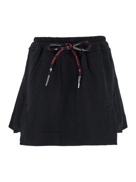 Black Shorts With Embroidery And Drawstring Waistband In Cotton Woman