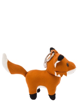 Orange Fox-shaped Keychain In Cotton Woman