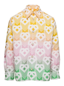 Multicolor 'gradient Flying Heart' Jacket In Cotton Blend Man