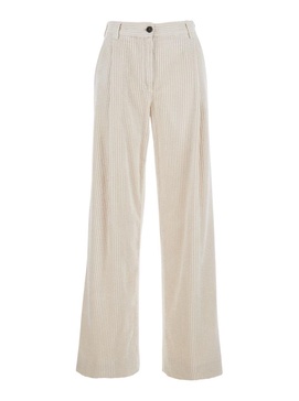 'Rimini' Beige Palazzo Pants In Corduroy Woman in Beige