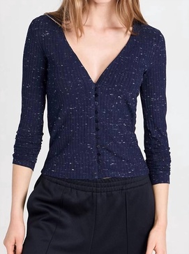 l/s v cardigan in navy