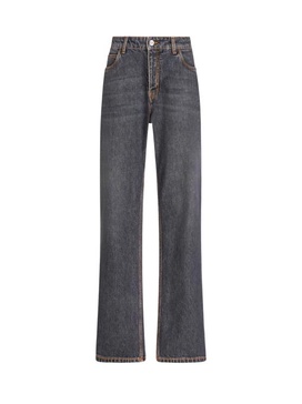 Pegaso-embroidered wide-leg jeans