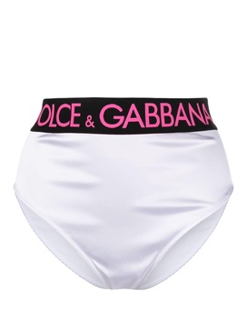 White Logo Waistband High-Waisted Briefs